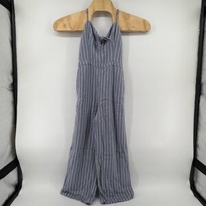 Abercrombie & Fitch Blue White Striped Tie Front Wide Leg Jumpsuit Small